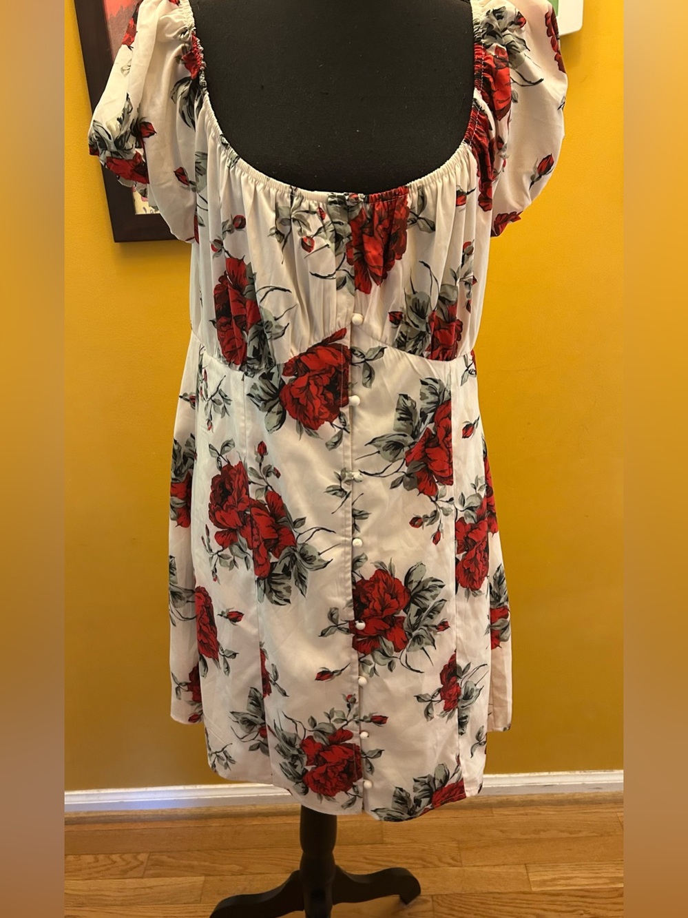 Charlotte Russe Floral Rose Print Dress Size XL